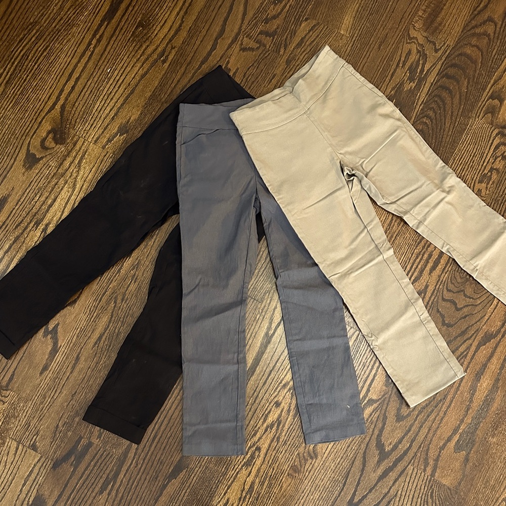 Set of Three Tribal Pants in Black, Gray, and Tan